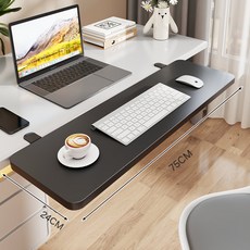 Anystar 폴딩 수납 연장 선반 책상 팔걸이 키보드 받침대, 블랙75*24CM, 1개