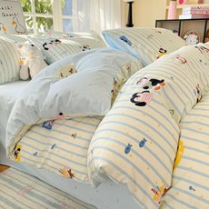 純棉四件套全棉牀上用品2026新款清新碎花被套宿舍牀單三件套四季, 1個, 生日派企鵝【100%精梳全棉 親膚裸睡】:1.2m牀【牀單款三件套】-適合150x200cm被芯