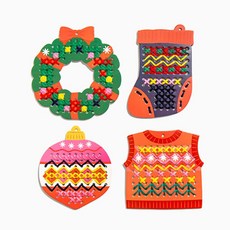 크리스마스 스티치키트 바느질놀이 오너먼트 4종세트 1(개) 4816 PC