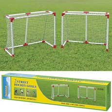 프로맥스 트윈 하키 골대 2개 세트 하키공5개, 화이트, 1세트