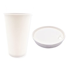 투고팩토리 16oz 종이컵+종이뚜껑 480ml 세트 90파이 특허 종이컵뚜껑 펄프 개폐형 리드, 1세트, 50개입