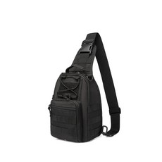 戶外特戰背包男迷彩肩包廠家直銷戶外單肩旅行小胸包休閒輕便釣魚路亞包牛津布戰術拓展包, 黑色