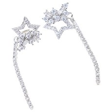 2Pcs 크리스탈 이어폰 클립 오픈 이어 장식 클립 이어버드 이어폰 액세서리, Tassel diamond buckl