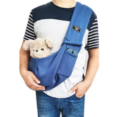 휴대용 반려동물이동가방 애견 산책 강아지슬링백 애견이동장 산책가방 슬링백, 푸른 색