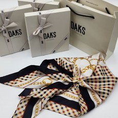DAKS / 닥스 여성 실크 스카프 &링 세트 / 쇼핑백 동봉