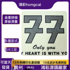 跨境爆款创意金葱厚板烫标t恤印花烫画热转印服装闪粉加工批发, 10000个