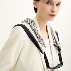 [백화점 정품] 닥스 DCSC5F865BK [25FW][닥스스카프] 블랙 하운드투스 체크배색 실크 스카프(링세트 구성)