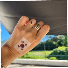 응원 문화 임시 문신 스티커 태극 무늬 디자인 피부 부착 축제 행사 응원, 1개, 상세페이지 참조