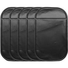 하핑턴 5pcs 자동차 대시보드 미끄럼 방지 매트 5.5인치 x 3인치 범용 스틱 대시 패드 세척 가능 재사용 논슬립 휴대폰 키 선글라스 전자 기기 블랙, 8" x 3", Black