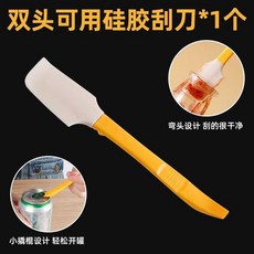 硅膠刮刀 耐高溫抹刀 烘焙工具, 1個, 食品級材質  刮頭雙面弧度 尾端小撬棍,升級加厚款： 多功能刮刀1把 自帶支架