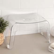 인테리어용으로 좋은 간이 의자 투명 스툴 발받침대 두꺼운