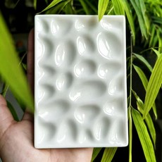 도자기 플레이트 접시 물감 안료 한국화 서예 수채화, 1개, 조약돌 11.75x8.3cm, 기본 색상