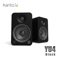 Kanto YU4 藍牙書架喇叭 - 3.5mm/RCA/光纖/藍牙輸入 附遙控器, 黑色