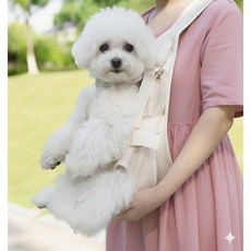 코코다 강아지 이동가방 고양이 반려동물 앞가방 포대기, 1개, 라이트아이보리