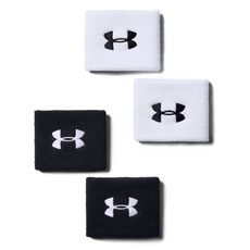 언더아머 UNDERARMOUR 퍼포먼스 리스트밴드 2 PACK 1276991 1276991-100 41402, OSFA(FREE), ONE COLOR