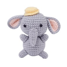 DIY 코바늘인형뜨기 손뜨개인형 패키지 올인원키트, 12 코끼리, 1세트