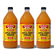 브래그 유기농 생 사과 사이다 식초 32온스 - 3팩 Bragg Organic Raw Apple Cider Vinegar 32 Ounce - 3 Pack, 1개