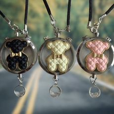 차량용 방향제 곰돌이 큐티 반전 분이기 룸미러형 디퓨저 고정클립 발향스틱, 4.룸미러형 블랙, 마라케시