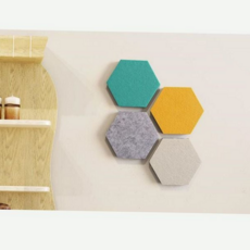 메모판 전시용 6각형 폼블럭 사진 펠트 벽부착, 블루