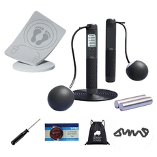 KEEP POWER 數位負重跳繩 健身訓練專業器材 多模式運動計數 舒適握把 居家有氧運動, 騎士黑, 1套