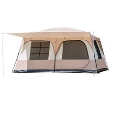 兩室一廳大帳篷 遮陽防曬 8-12人 防水面料 強韌抗風, 米白色-側開門兩室一廳-3/6人, 1個