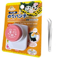 오구시 김 펀치 핀셋이 포함된 캐릭터 도시락 굿즈 형틀 펀치 노리펀치 김 커터 노리판치 틀에 찍어 만든 도시락 주먹밥 귀여워 도시락 용품