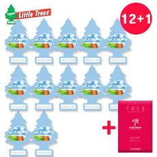 리틀트리 차량용 방향제 썸머린넨 12개+ 아로마스퀘어 1개 추가구성 자동차 실내 걸이형 종이 방향제 유연제향, 1세트
