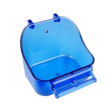 작은 새 목욕 상자 매달기 목욕 욕조 새 트레이 케이지 액세서리, 사이즈 이미지 참고, 1개, Blue