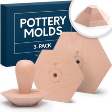 Billstore 2팩 도자기 몰드 | 그릇 및 접시 만들기 4.5인치 6.5인치 세라믹 상단 폼 포함 교체 가능한 손잡이, 3-Pack | Hexagonal