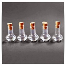 미니 유리용기 납작 호리병 콜크마개 소분용기 공병 샘플병 휴대용 빈병 작은 유리병 앤츠런2, 열개입X1봉 [낱개수량확인]