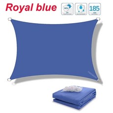 11 가지 색상의 차양 방수 햇빛가리개 돛 정원 테라스 자동차 캔버스 직사각형 수영장, Royal blue