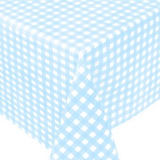 파티용 테이블보 체크라이트블루 비닐 일회용 생일, 1개, 1개