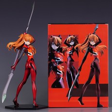 二次元美少女 EVA 戰鬥服明日香 拿槍 站姿 模型公仔擺件盒裝手辦