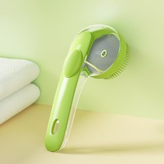 708090 반려견 고양이 목욕 전용 실리콘 솔 샤워 마사지 때밀이 펫 전용 용품, 1개, 그린19*8.5