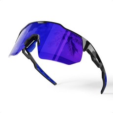 HAAYOT 편광 스포츠 선글라스 남성용 여성용 자외선 차단 야구 사이클링 달리기 운전 낚시 안경 블랙 그레이 샌드 블랙-그레이 표준 154798, Glossy Black-blue