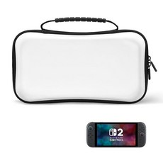 IDLEHANDS Hard Shell Carrying Case for Nintendo Switch 2 (2025) Ultra Slim Portable Travel Game B, 화이트-b