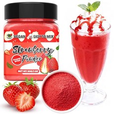 딸기 파우더 - 100% 순수 동결 건조 파우더 & 무첨가 향료 천연 색소 제빵 케이크, 1 3OZ Strawberry Powder, 90g