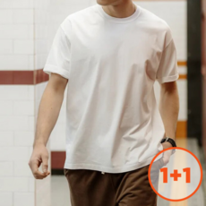 마우나케아 1+1세트 목늘어짐없는 솔리드 반팔면티셔츠 단체티 이너티 MST002S