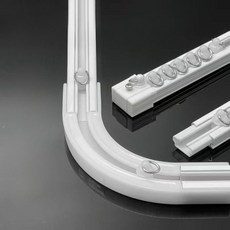 커텐레일 알루미늄 곡선 롤러 커튼 트랙 슬라이드 브라켓 부자재 이중커튼레일, 곡선레일