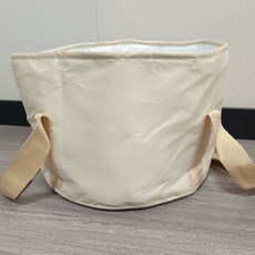 ROSE SPA 居家行動式折疊加厚保溫泡腳桶, 中號米白色無蓋款, 1個