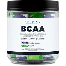 Primal BCAA 버라이어티 팩 블루 라즈베리 + 그레이트 에이프 그린 애플 맛 (스틱 팩 20개) - 1회 제공량당 7G BCAA 분지쇄 아미노산, Primal BCAA 버라이어티 팩, 블루 라즈베리 +, 210g, 1개