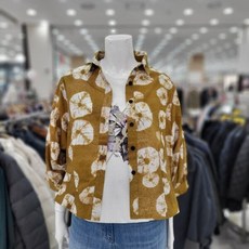 벨라디터치 벌룬소매 프린터 7부소매 블라우스 V3E1BL21_GN 596846