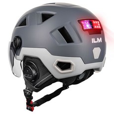 자동 G-센서 턴 시그널 및 브레이크 스마트 사이클링 ILM 경고 조명 도로 장착된 헬멧 LED 제어 E3-12LS가 자전거, Bluetooth Gray, Small-Medium