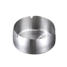 VO17 防風不鏽鋼煙灰缸，加厚耐磨，U型設計，易清潔，戶外室內適用, 銀色, 1個