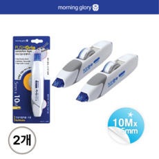 모닝글로리 미끄럼방지 푸쉬그립 수정테이프 10M, 2개, 화이트