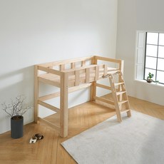 굿모닝침대 편백나무 원목 GM 벙커침대 프레임 매트리스선택 사다리 각도조절 가능, GM 1490 벙커프레임-편백받침대