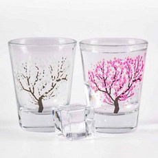 소주잔 변색소주잔 샷잔 4P 벚꽃, 단일상품1
