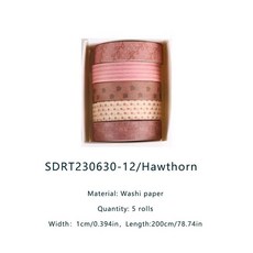 5 롤 포레스트 스크랩 와시 테이프 세트 다채로운 꽃 수채화 식물 데코 마스킹 스크랩북 접착제 DIY 저널 공예 216188, SDRT230630-12