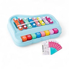 粉色兒童木琴玩具，數字圖案敲擊樂器，寶寶音樂啟蒙玩具, 藍色, 1個