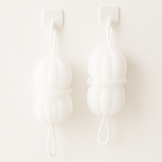 고급 부드러운 롱 샤워타월 때샤워볼, 1개, 2개입, 화이트